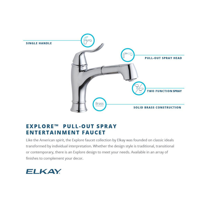 Elkay Explore Pull Out Bar Faucet with Side Spray Wayfair